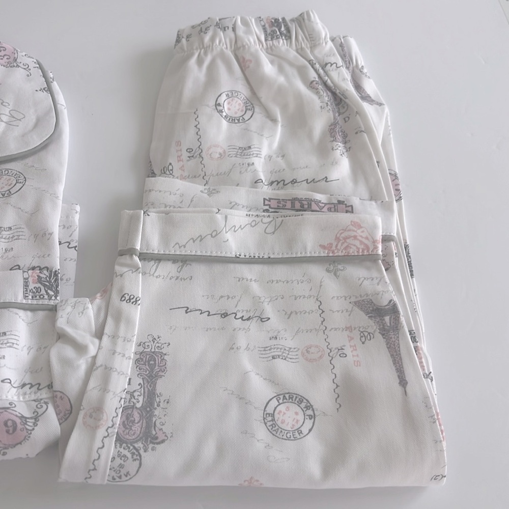 PETITE PLUME Flame Resistant Chemical Free Paris Musings Pajamas Set 12/18 Mths - Picture 6 of 8